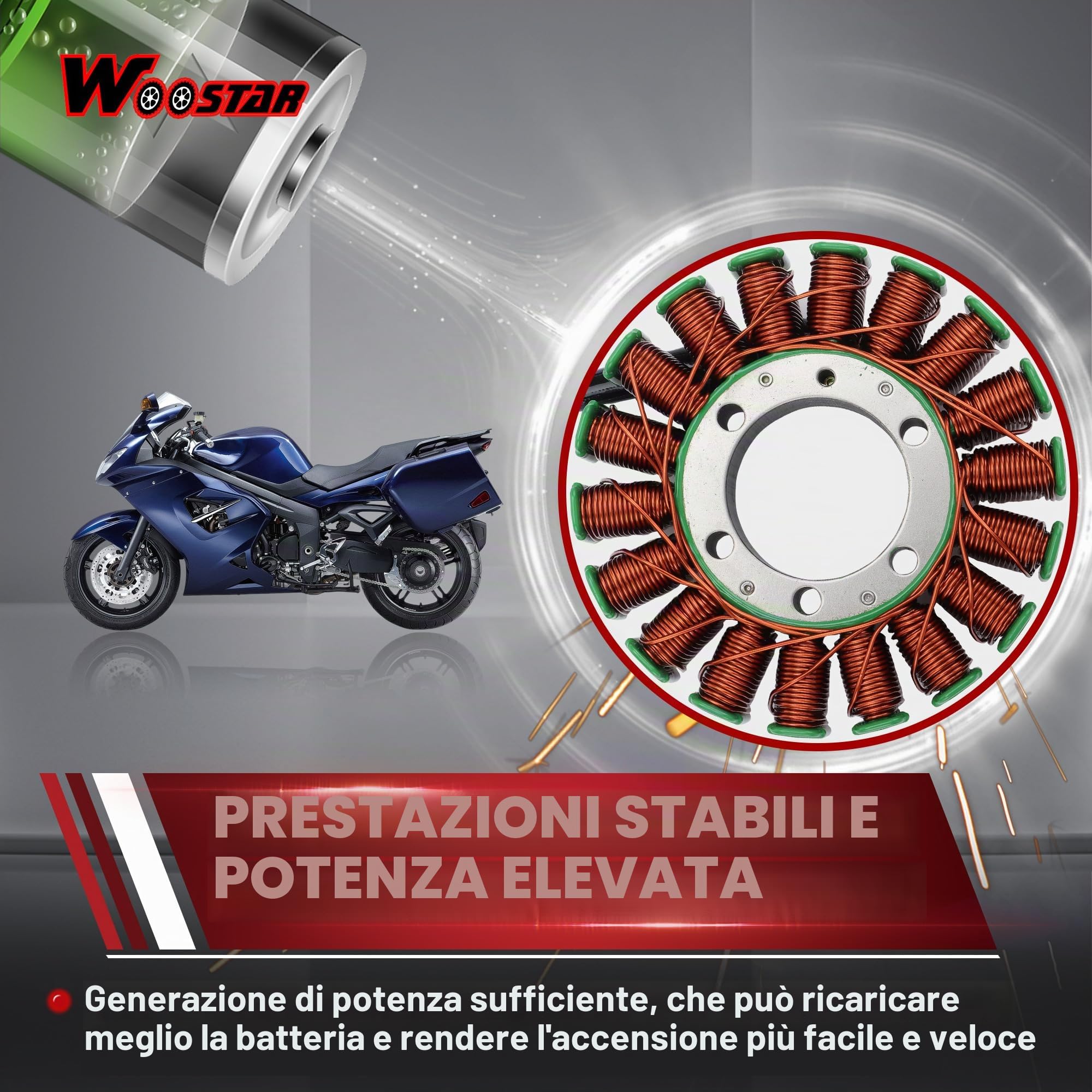 WOOSTAR 18 Bobina 3 Fili Statore Magneto Sostituzione per Triumph Speed Triple Sprint GT ST Tiger 1050 Daytona 955i OEM T1300111 T1300509 T1300510
