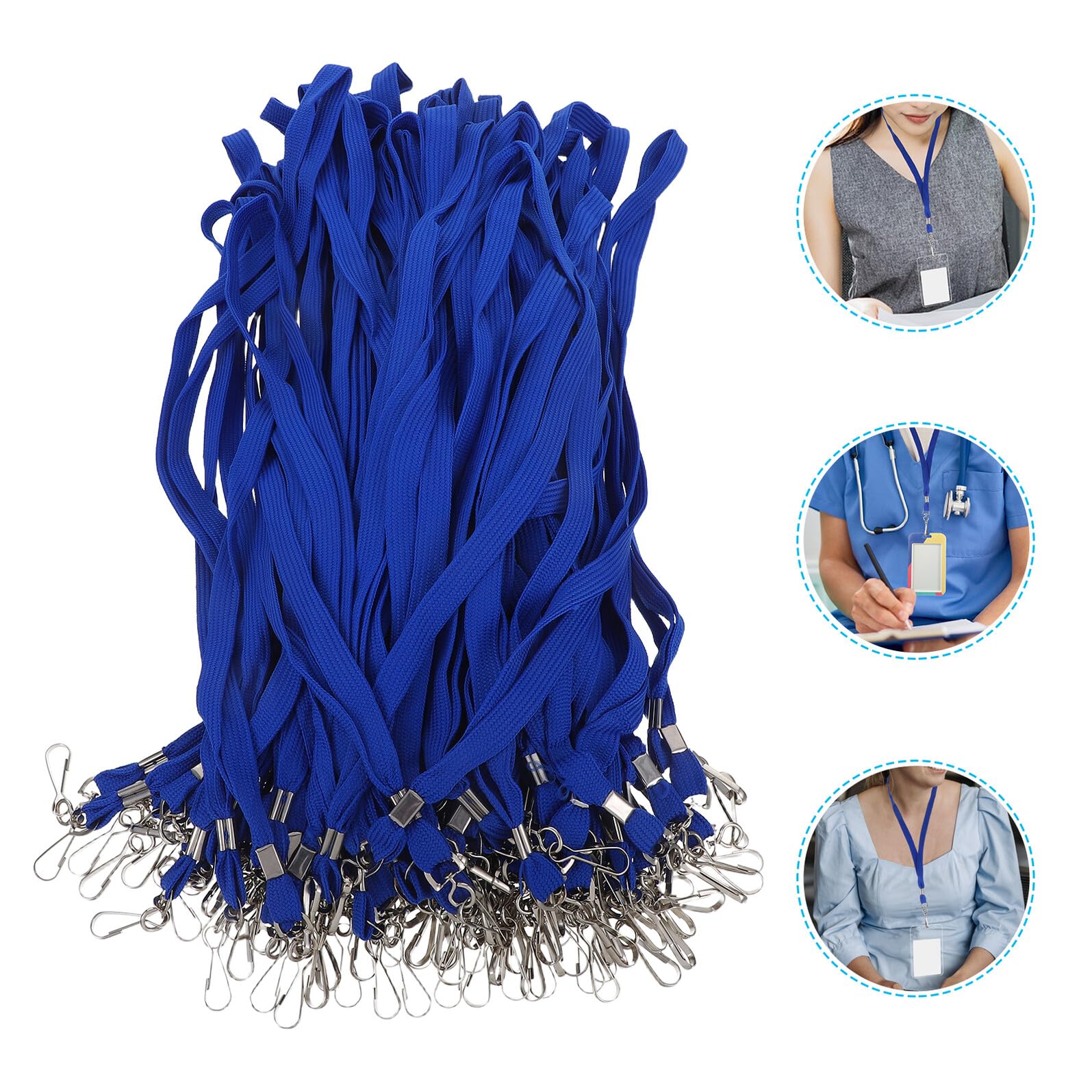 DOITOOL 100 Piezas Cordón para Etiqueta de Nombre Plano con Gancho Cordón para Tarjetero para Identificación para Uso Escolar Oficina y Eventos