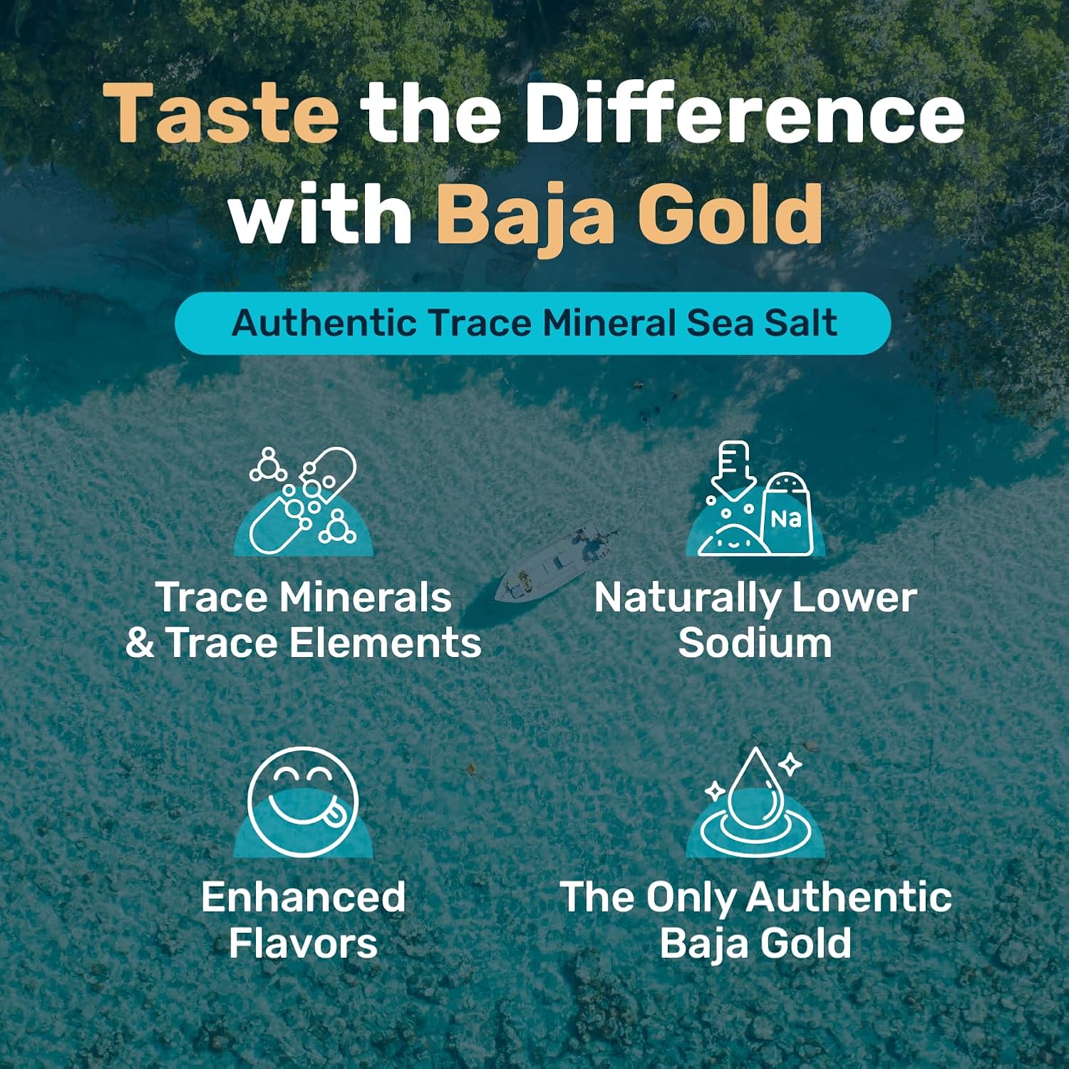 Baja Gold Signature Mineral Sea Salt - Recommended by Gary Brecka - Organic Natural Grain Salt for Cooking & Baking | Low Sodium, Authentic Baja Salt | Ideal for All Culinary Creations | 5 lb. Resealable Bag, 1,500+ Servings