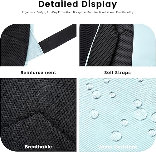 Miniatura 6 de Lanola Mochila básica multiusos multiusos para estudiantes, para escuela, negocios, viajes o mochilas casuales, Azul, Mochilas de viaje