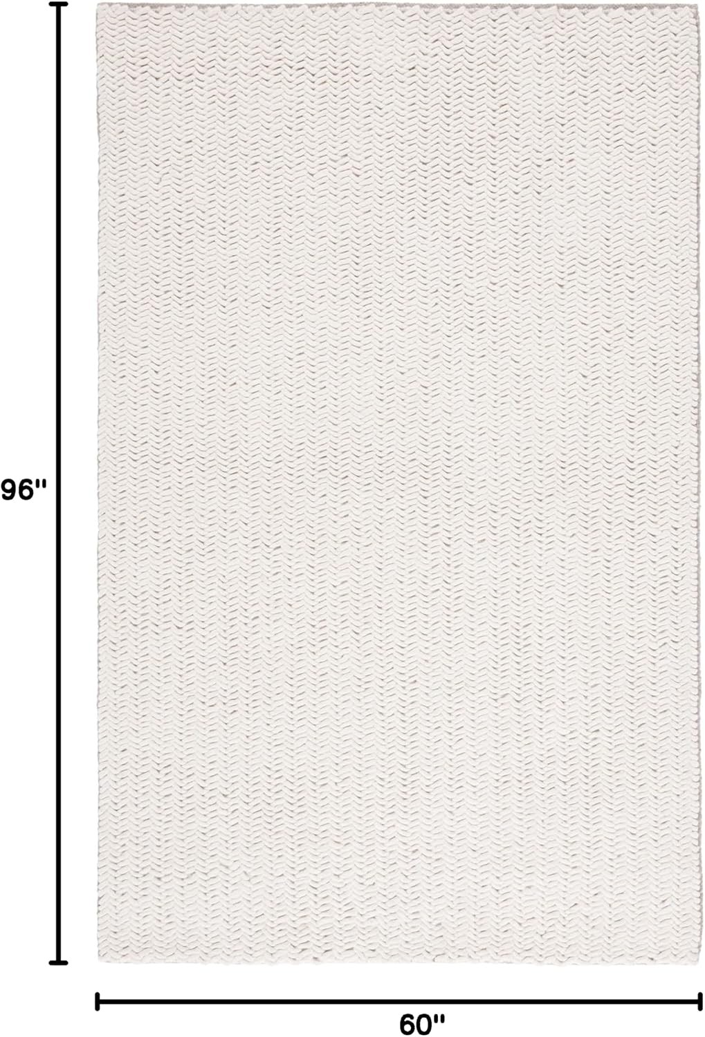 SAFAVIEH Natura Collection Area Rug - 5' x 7', Ivory, Handmade Wool, Ideal for The Living Room, Dining Room, Bedroom (NAT708A-5)
