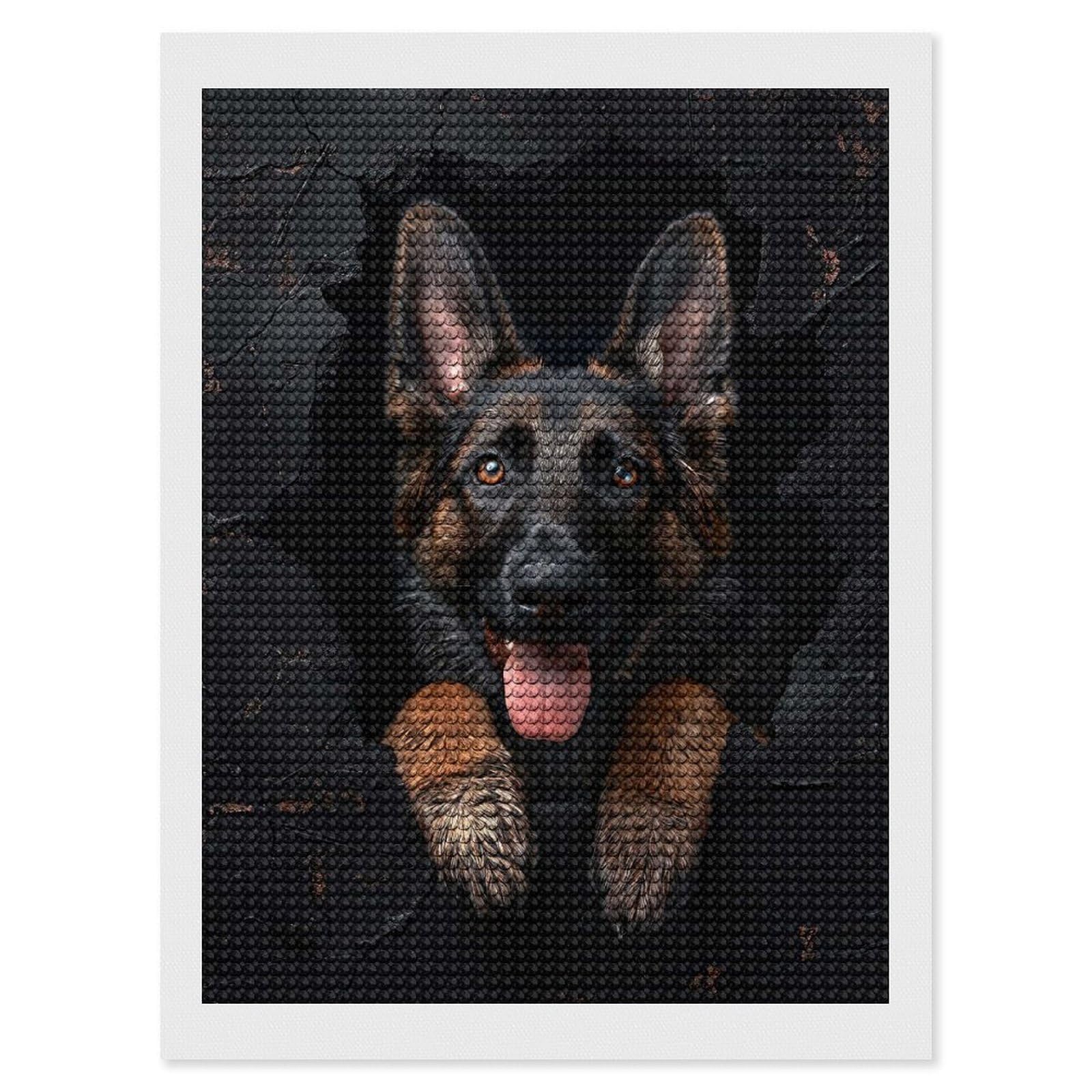 Junmoney Dutch Shepherd 5D Diamond Painting Kit 12"x16", Relaxing DIY, Mindful Craft Project, Full Kit Included, Thoughtful Present