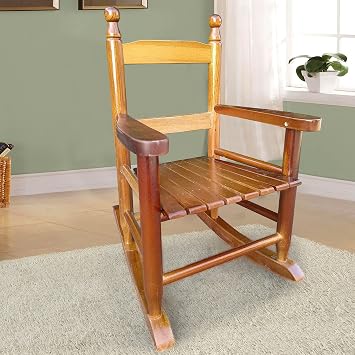 Childs Rocking Chairs, Classic Wooden Rockers for Boys and Girls, Indoor and Outdoor Kids Rocking Chair for Sun Rooms, Porches, Living Rooms, Bedrooms, Nursery, Oak