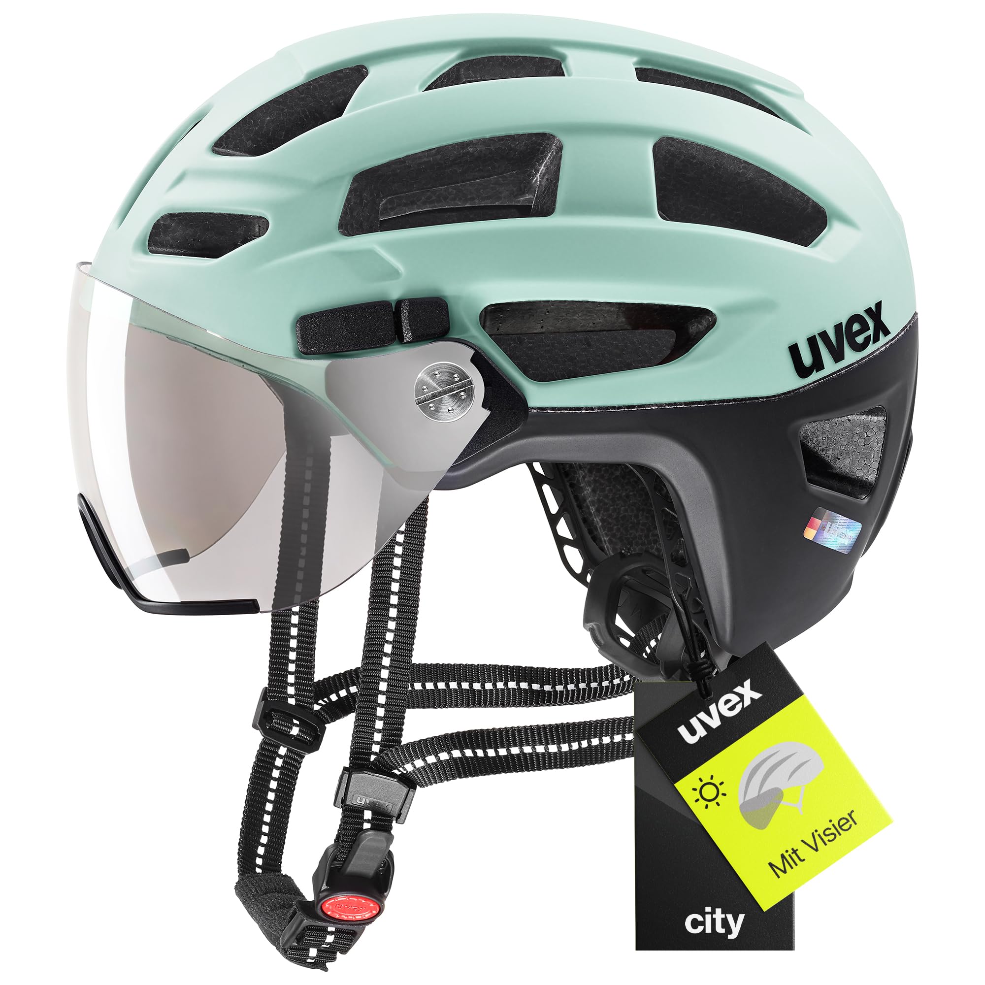uvex Finale Visor Fahrradhelm, Jade-Black matt, 52-57 cm | Filterkategorie 1