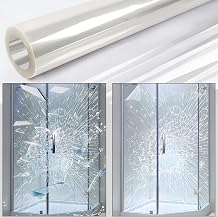 Security Window Film, Transparent Self-Adhesive Shatterproof Film, 8Mil Anti Shatter Tempered Glass Film, Glass Protective Window Film for Home/Office