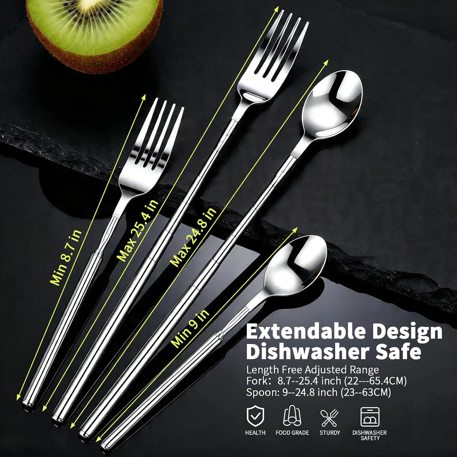 Extendable Fork & Spoon Set, Expandable Forks Spoons Prank【2 PCS】
