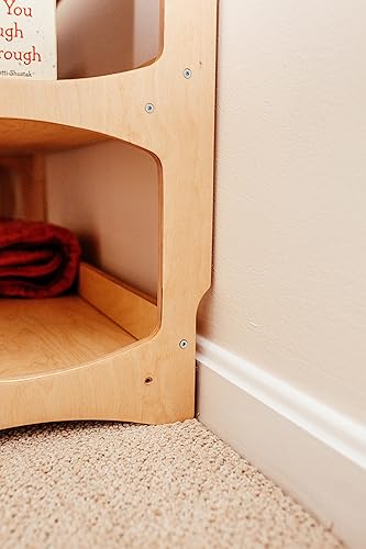 Miniatura 4 de WOOD&ROOM Montessori - Estantería esquinera de madera de 3 niveles para niños pequeños, almacenamiento de libros para aula, organizador de estantes