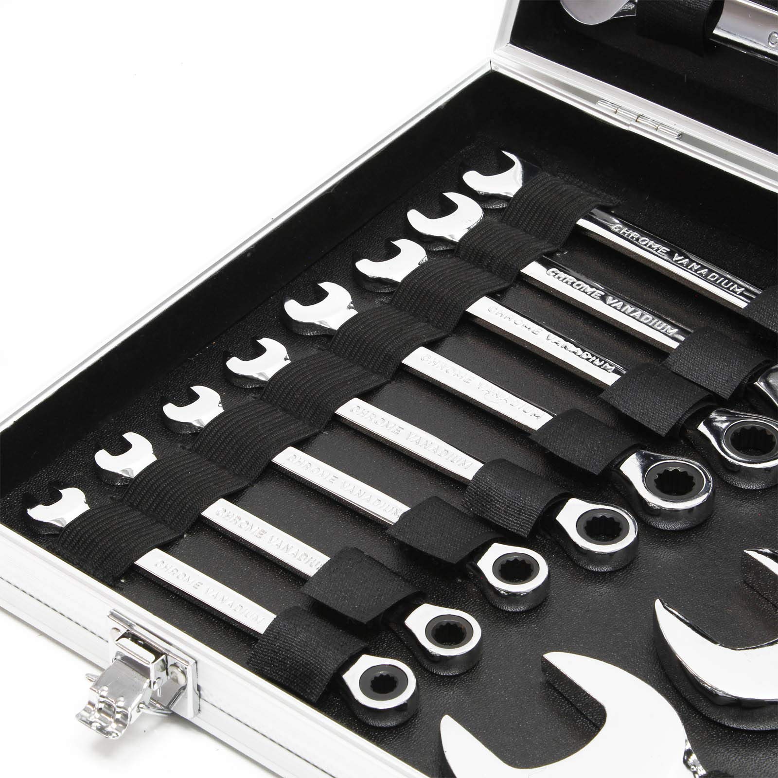 Wiltec Chiave combinata a cricchetto Set da 22 pezzi 6-32mm Chiave inglese a forchetta
