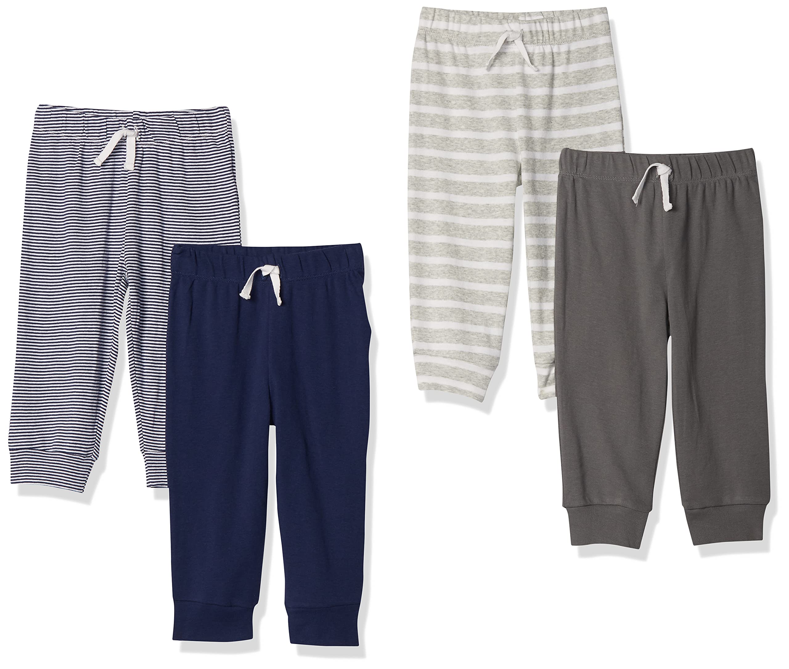Toddlers and Baby Boys' Cotton Pull-On Trousers, Multipacks