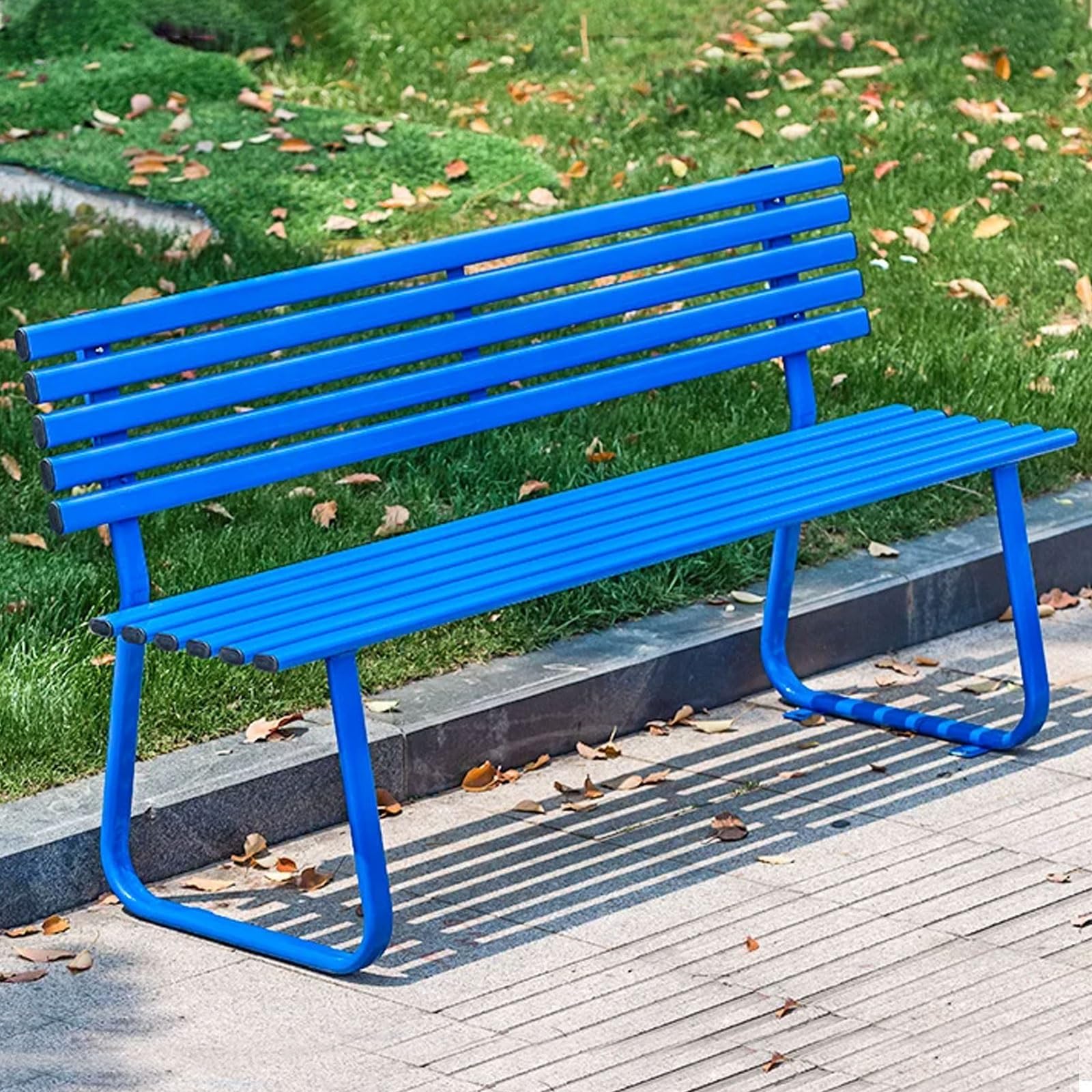 HCZKIUJY This Weatherproof Garden Bench Outdoor Seating with Backrest, 500kg Load Capacity, Easy Assembly, Galvanized Steel for Patio, Porch, Lawn, Backyard, Indoor Use