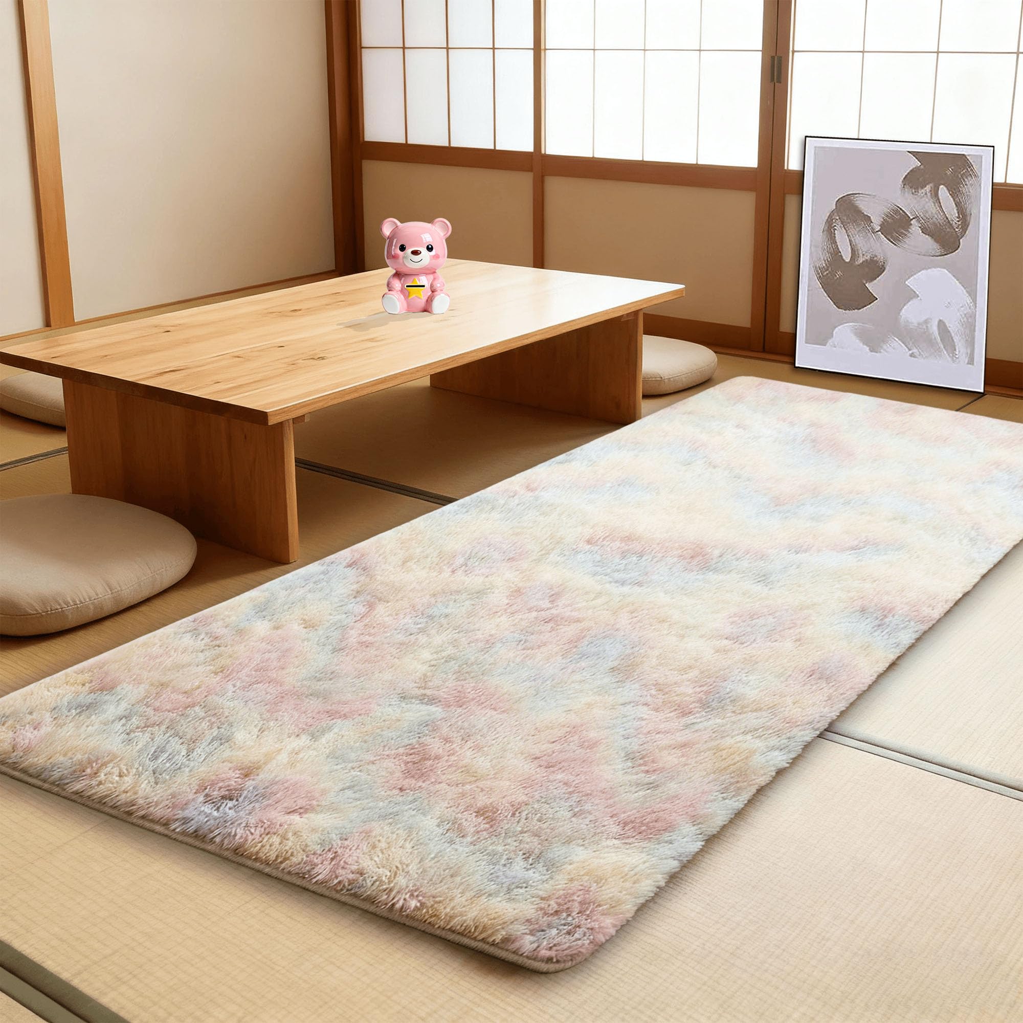 Moquette chambre 160 x 200 cm facile à nettoyer, tapis de sol doux