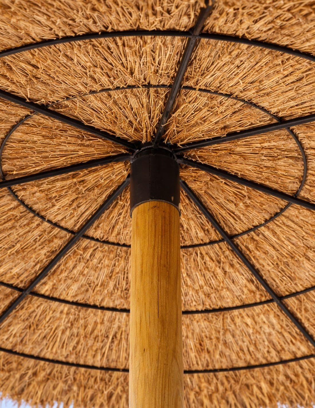 Jardin202 - Aro de Sombrilla de Hierro | Estructura Electrosoldada | Especial Brezo y Esparto | Diametro 1.65m - 1.86m - 2.20m | Negro | Diámetro: 1,86 Metros (Negro)