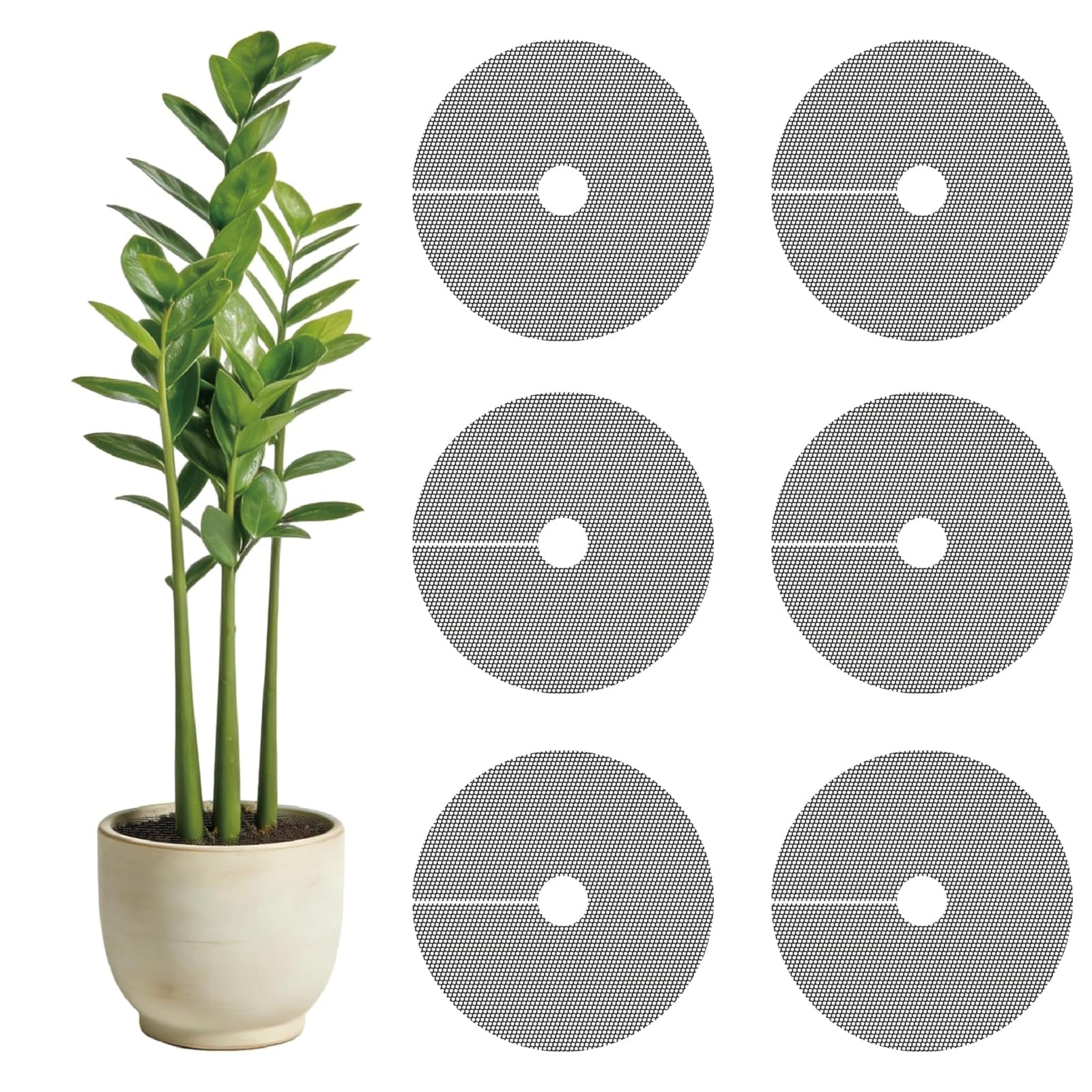 6 Pcs Plant Protectors from Animals, 11.8" /30cm Plant Garden Guard Cover for Indoor and Outdoor Plants, Round Cuttable Plant Pot Grid for Plant Protection from Digging Pets and Squirrels