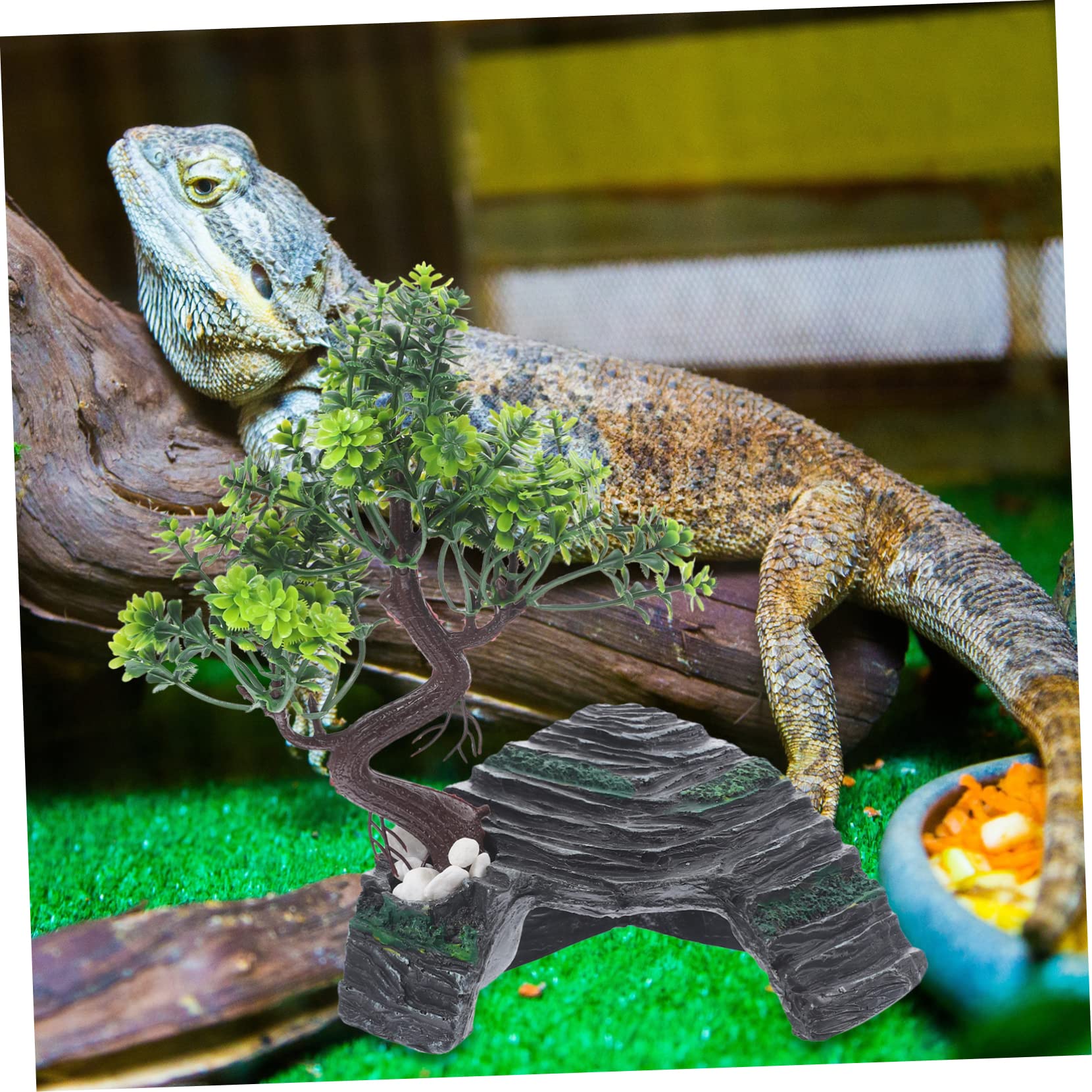 Toyvian Cachette pour Reptiles Résine Décor de Tronc pour Lézards Abri pour Terrariums