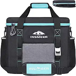 INSMEER 60 Latas/40 litros Hielera Portátil, Bolsa Térmica Aislada, Bolsa de Refrigeración pequeña con Correa para el Hombro, Plegable Fugas enfriadores portátiles para Camping