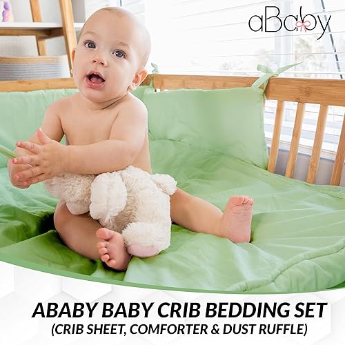 Miniatura 2 de aBaby - Juego de ropa de cama para cuna, 3 piezas, ropa de cama de alta calidad para niños y niñas, incluye sábana bajera súper suave y lavable a