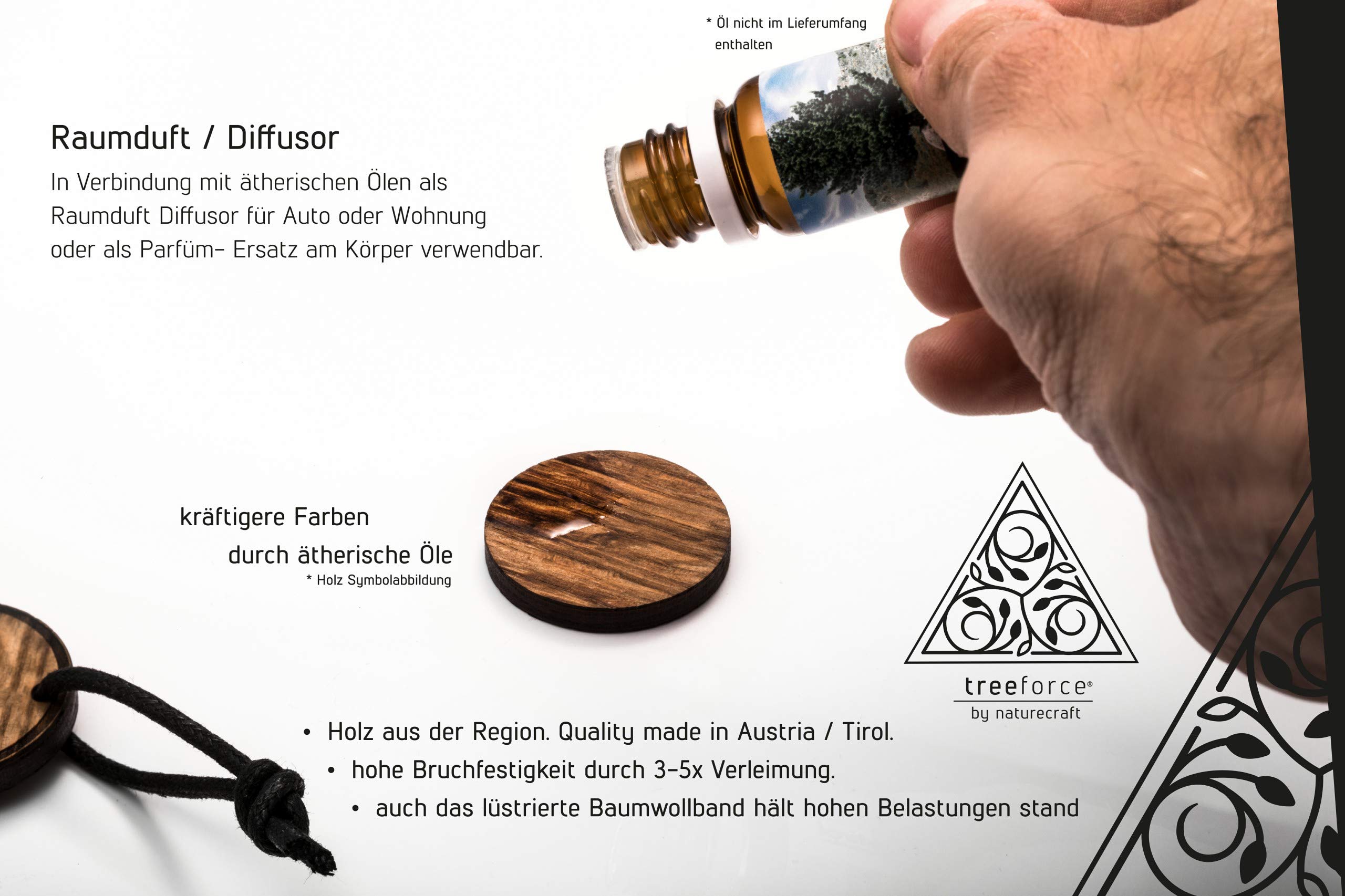 treeforce Puzzle Pärchen Halskette, Holzkette, Schlüsselanhänger oder Auto- Anhänger 3 in 1 DIY Schmuck aus, Handmade, nachhaltig und vegan aus Holz