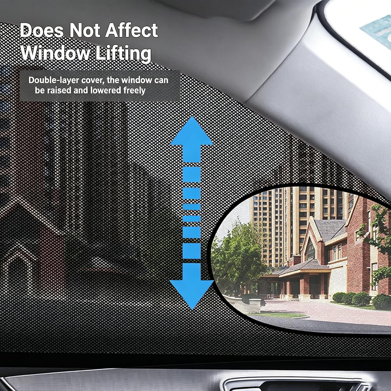 4PCS Car Window Sun Shade Cover, Breathable Mesh Car All Side Window Sunshade, Mosquito Net Curtain, Reduce Sun Rays, Sun Glare, Privacy Protection, Cover Full Window for Most SUVs Sedans