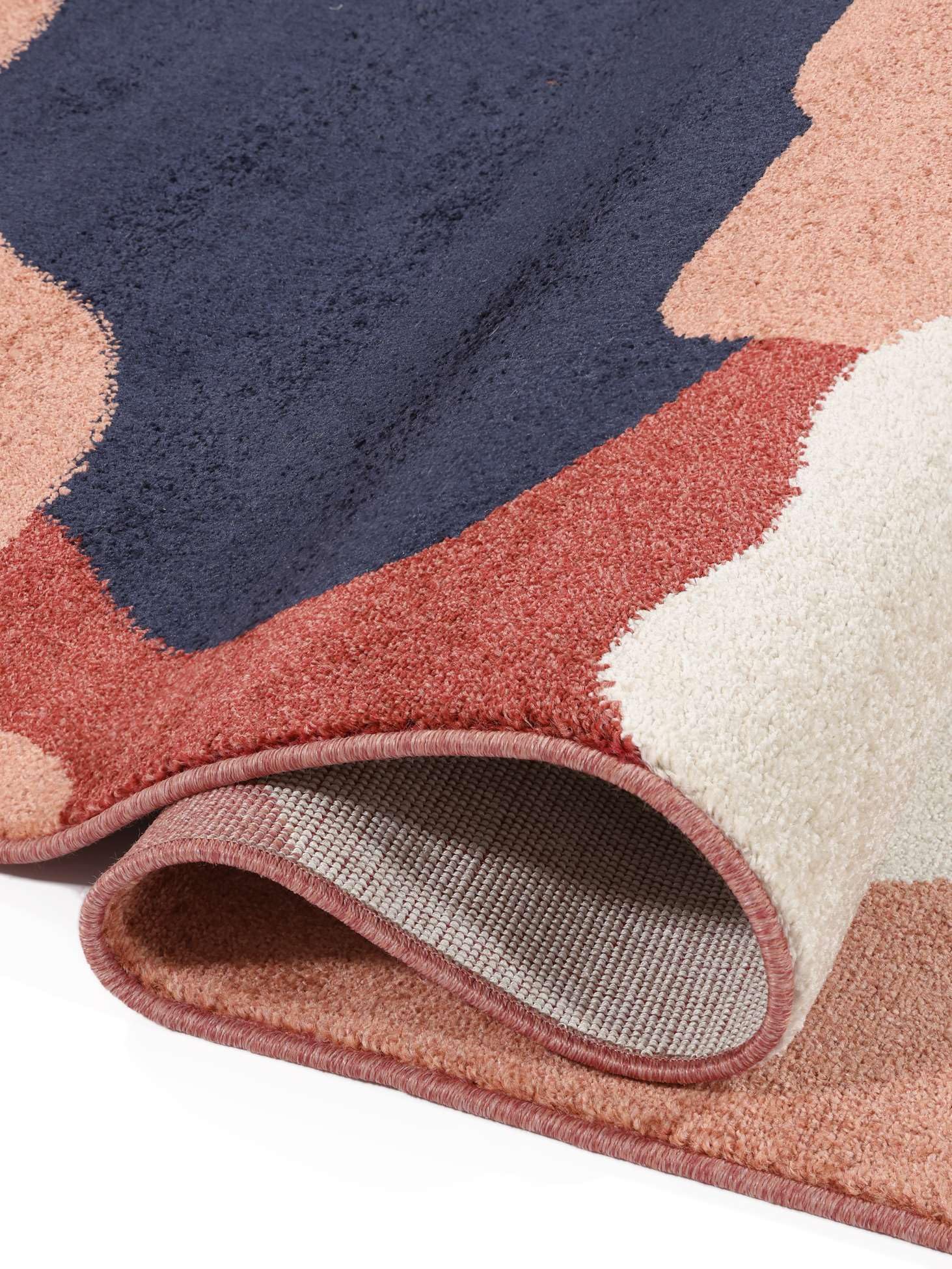 RugVista Big Sur, Tappeto, Moderni, 240 x 300 cm, Rettangolare, Pelo medio, Lavabile solo a secco, oeko_tex_100, Terracotta/Navy