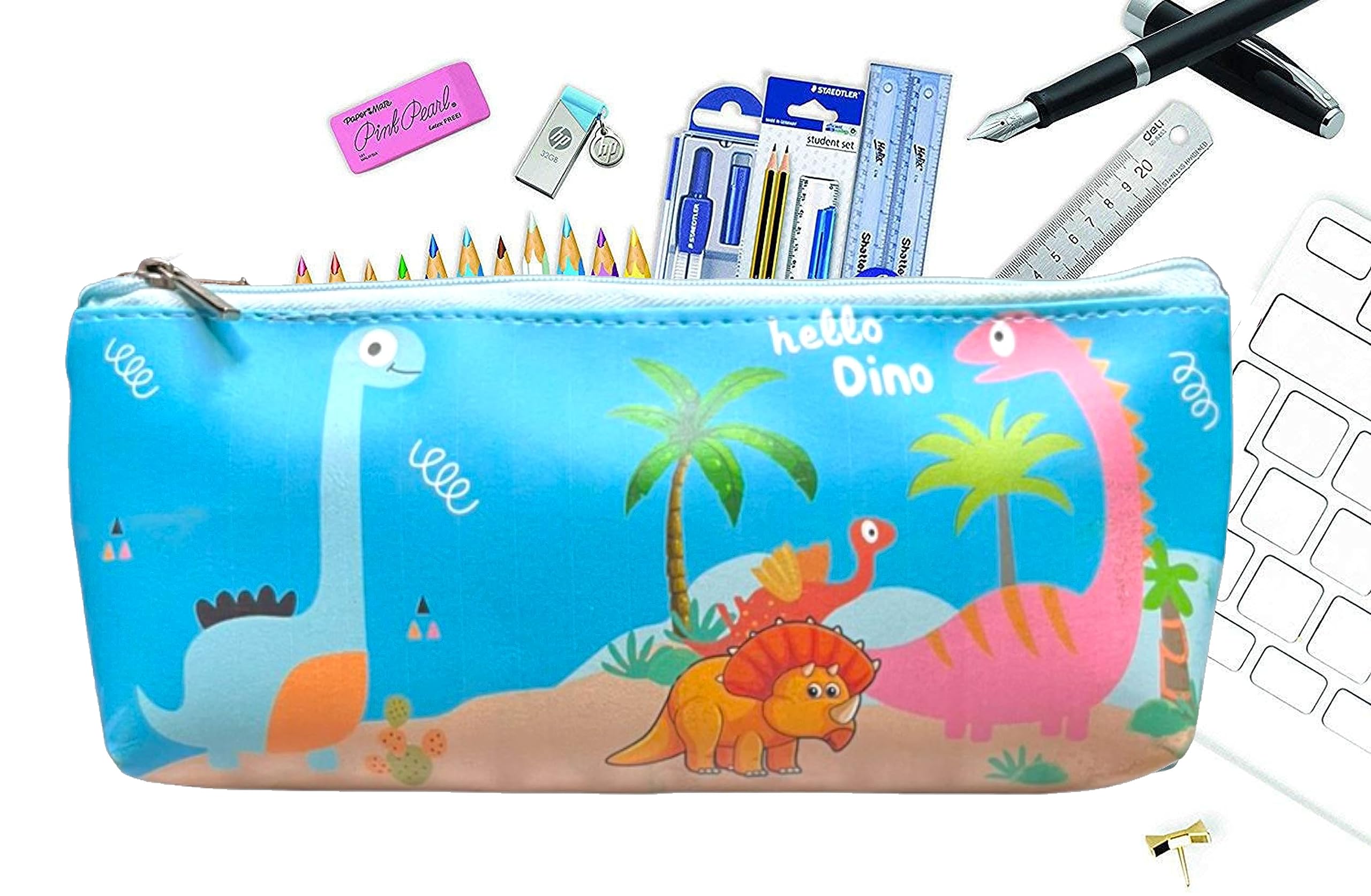 JIADA Leather Dinosaur Theme Pencil Stationery Pouch - 1 Pcs,Blue (B0C86GHL9P) Amazon Price History, Amazon Price Tracker
