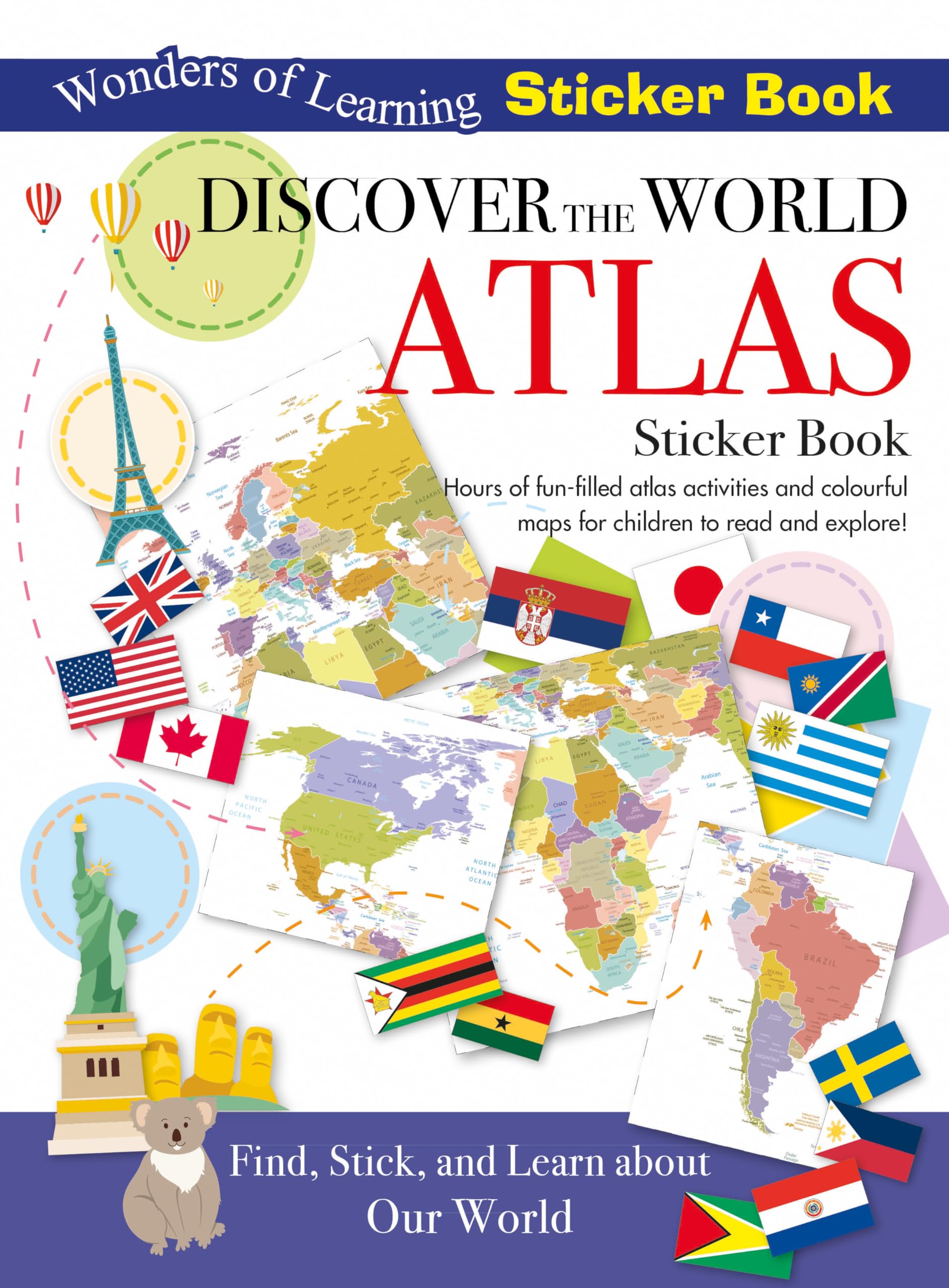 Discover the World Atlas: Sticker Book (Wonders of Learning Sticker Book)