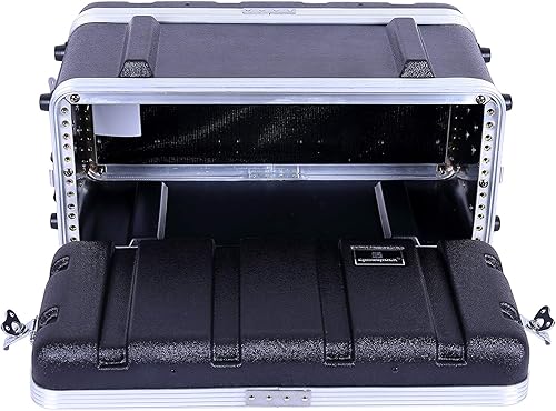 Miniatura 31 de Crossrock Estuche apilable para rack de 6U, profundidad estándar de 19.25 pulgadas, construcción de carcasa rígida de polietileno con hardware