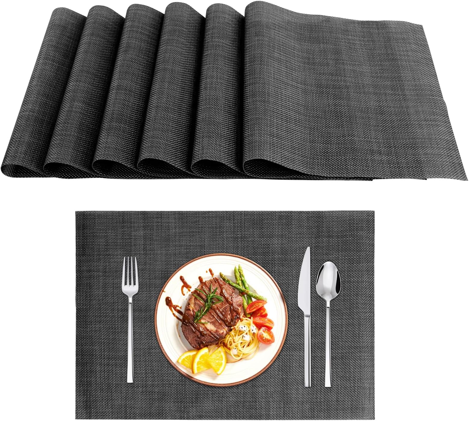 KEWUZY Sets de Table Lavables,Lot de 6 Sets de Table Plastique PVC ...