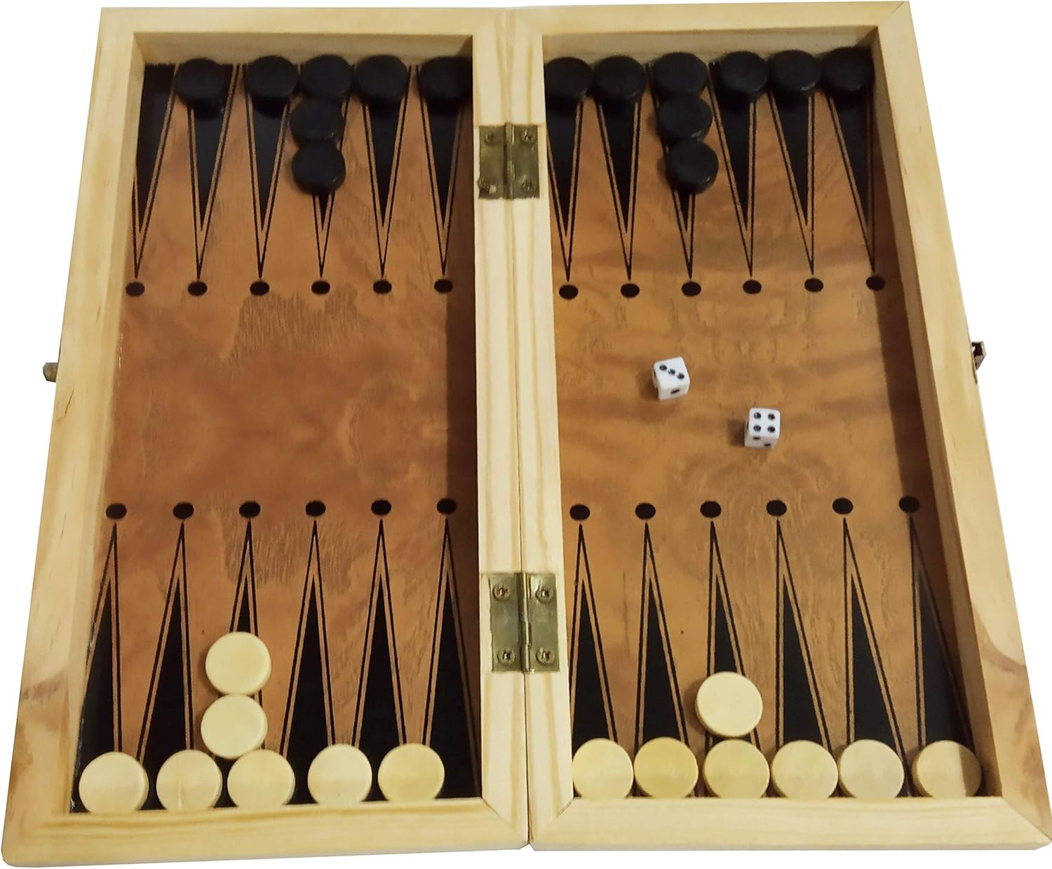 Purpledip Wooden Board Game Set Chess, Checkers & Backgammon: 3-in-1 Portable Travel Indoor Fun (12017)