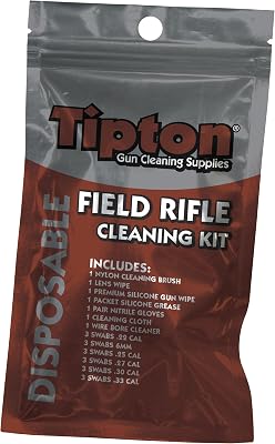 Tipton Rifle Field Cleaning Kit .2-338 Caliber with Convenient Re-Sealable Package for Firearm Cleaning and Maintenance