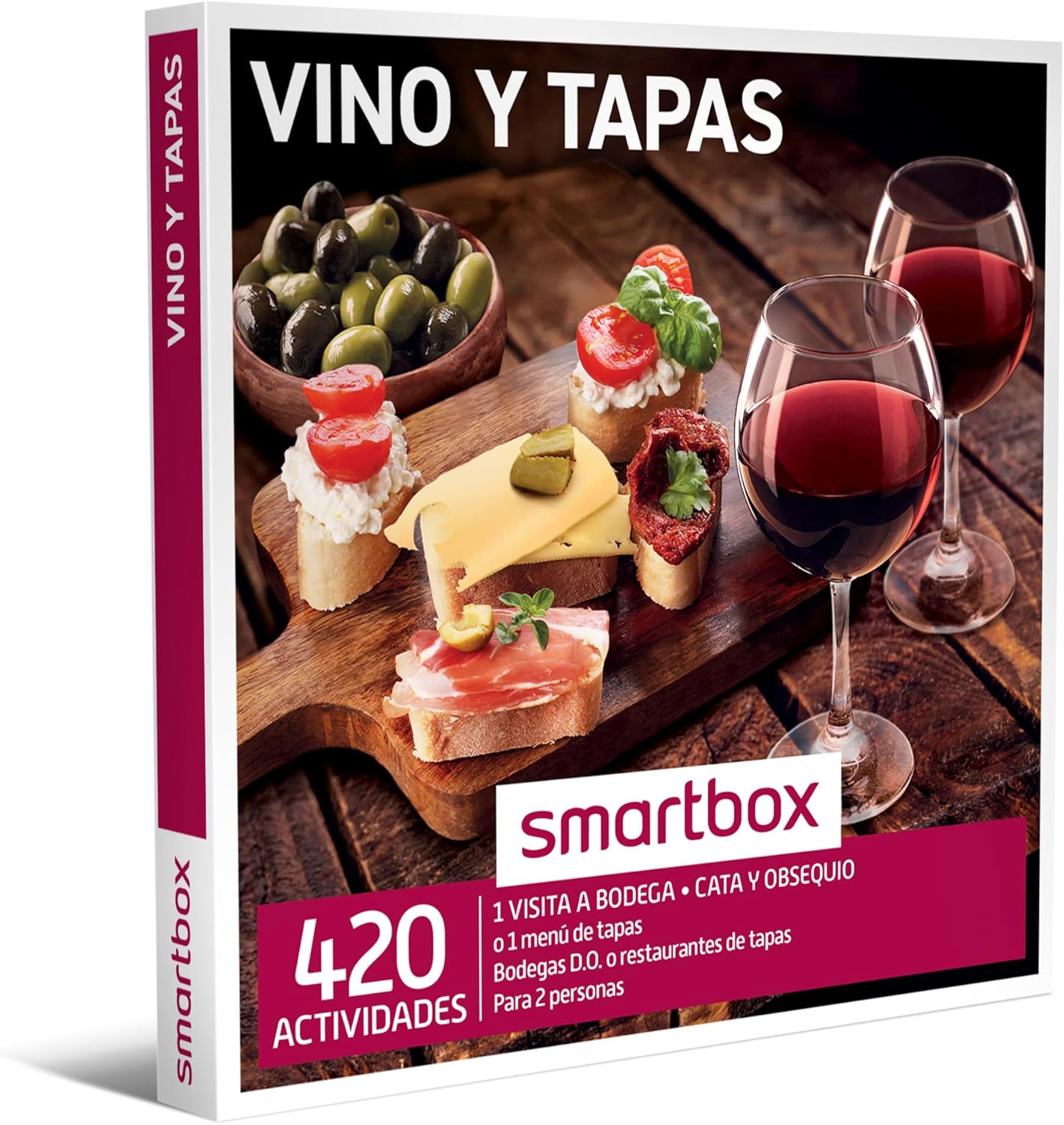 Smartbox - Caja Regalo Vino y Tapas - Idea de Regalo Vino - Visita a Bodega con cata y obsequio o menú de Tapas para 2 Personas