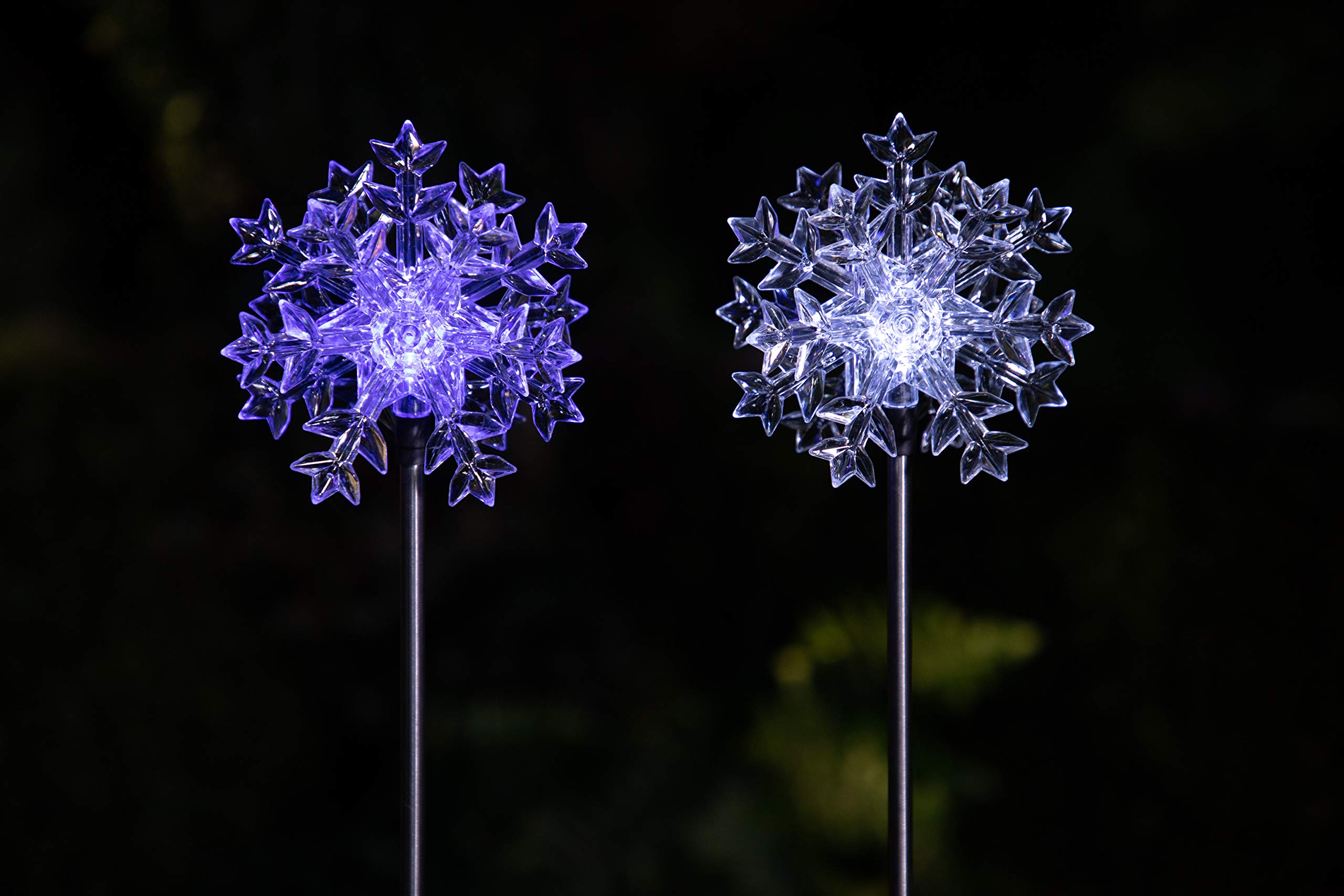 Alpine Corporation SLC131BB-9 072122 Solar Powered Snowflake Garden Lights, Assorted, 33"