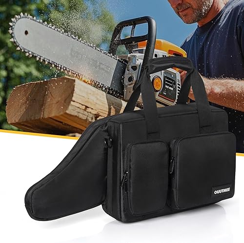 Miniatura 7 de OUUTMEE Funda de transporte para motosierra, impermeable, plegable, bolsa de almacenamiento compatible con Dewalt, Greenworks de 10 y 12 pulgadas