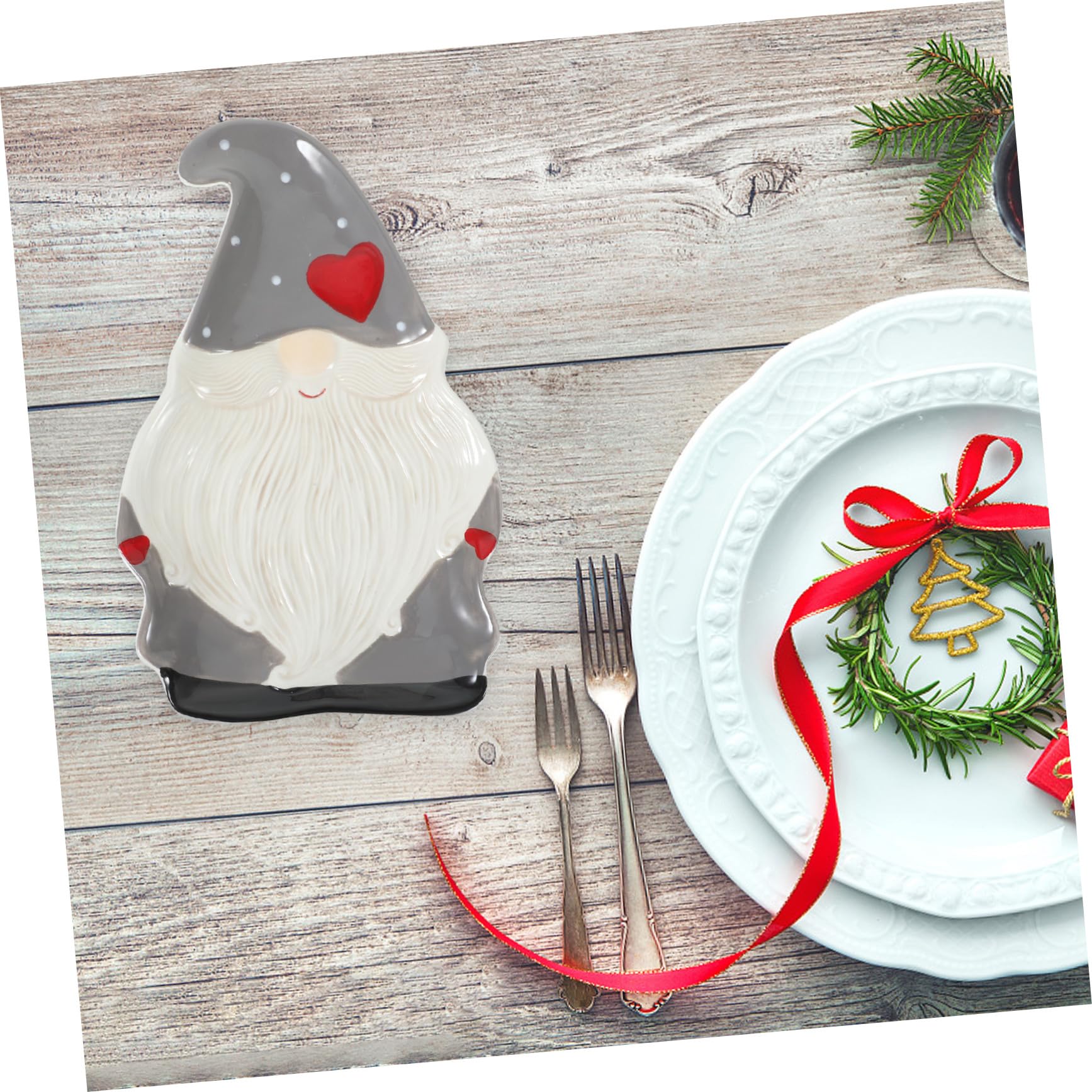 Plato De Cerámica Para Comida Forma De Papá Noel Para Decorar Fiestas Navideñas o Servir Casa y Hotel