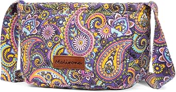 Women s Durable Small Floral Crossbody Bag Canvas Messenger Handbag Multi Pocket Travel Satchel Purse