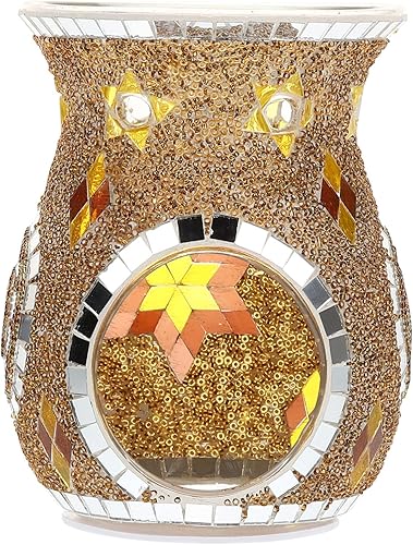 OSALADI Portavelas de cristal soporte de mosaico para velas de té de estilo europeo aromaterapia calentador de velas de cera para decoración de