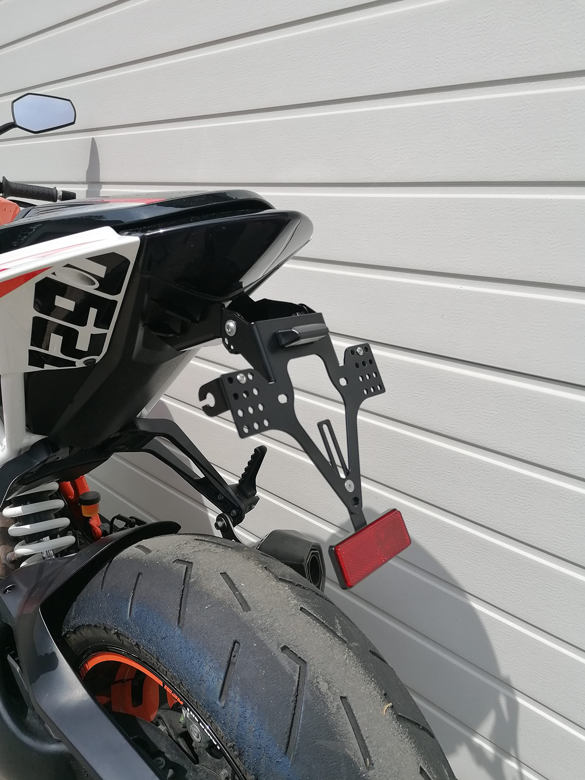 Kennzeichenhalter GroFaTec EVO Set kompatibel mit KTM 1290 Superduke R Bj 2014-19 Super Duke SDR Kennzeichenträger Beast kurzes Heck Heckumbau für OEM Blinker