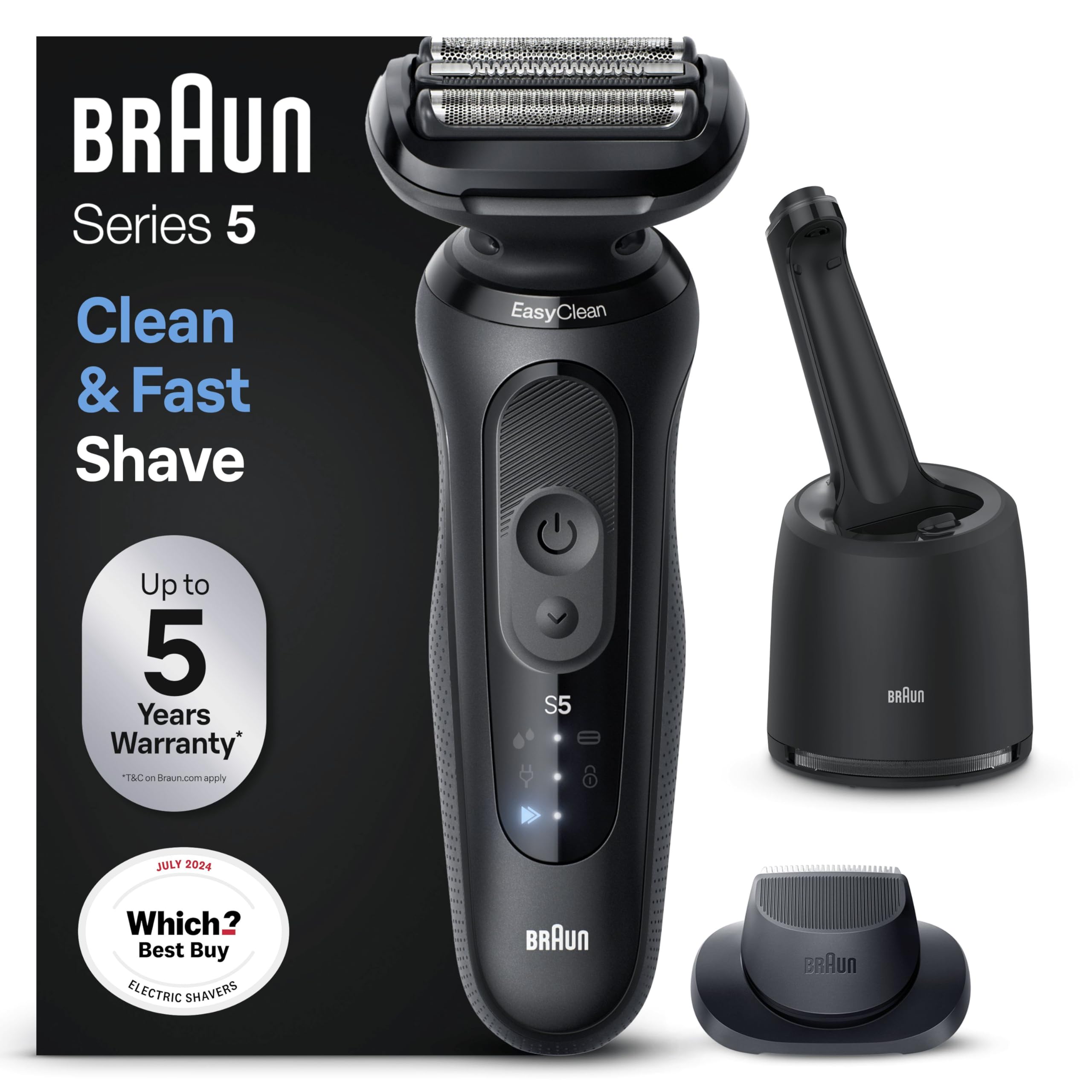 Braun Golarka elektryczna dla mężczyzn, seria 5, 52-N7200cc, czarna