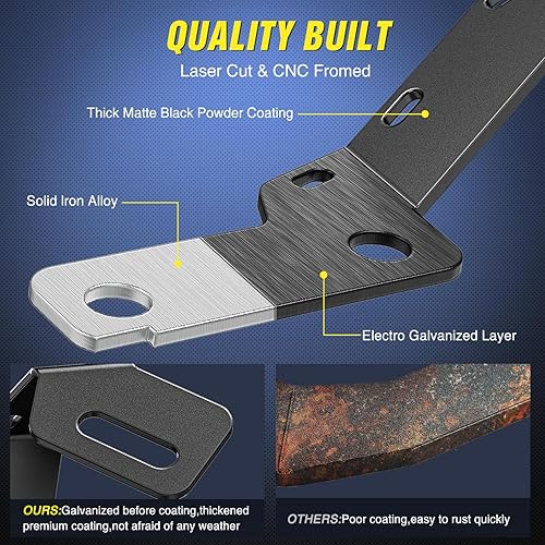 Vista 113 de Nilight Soporte de luz de zanja, bisagras de capó, kit de soporte de montaje para luz LED auxiliar todoterreno para luz de trabajo en Toyota 4Runner