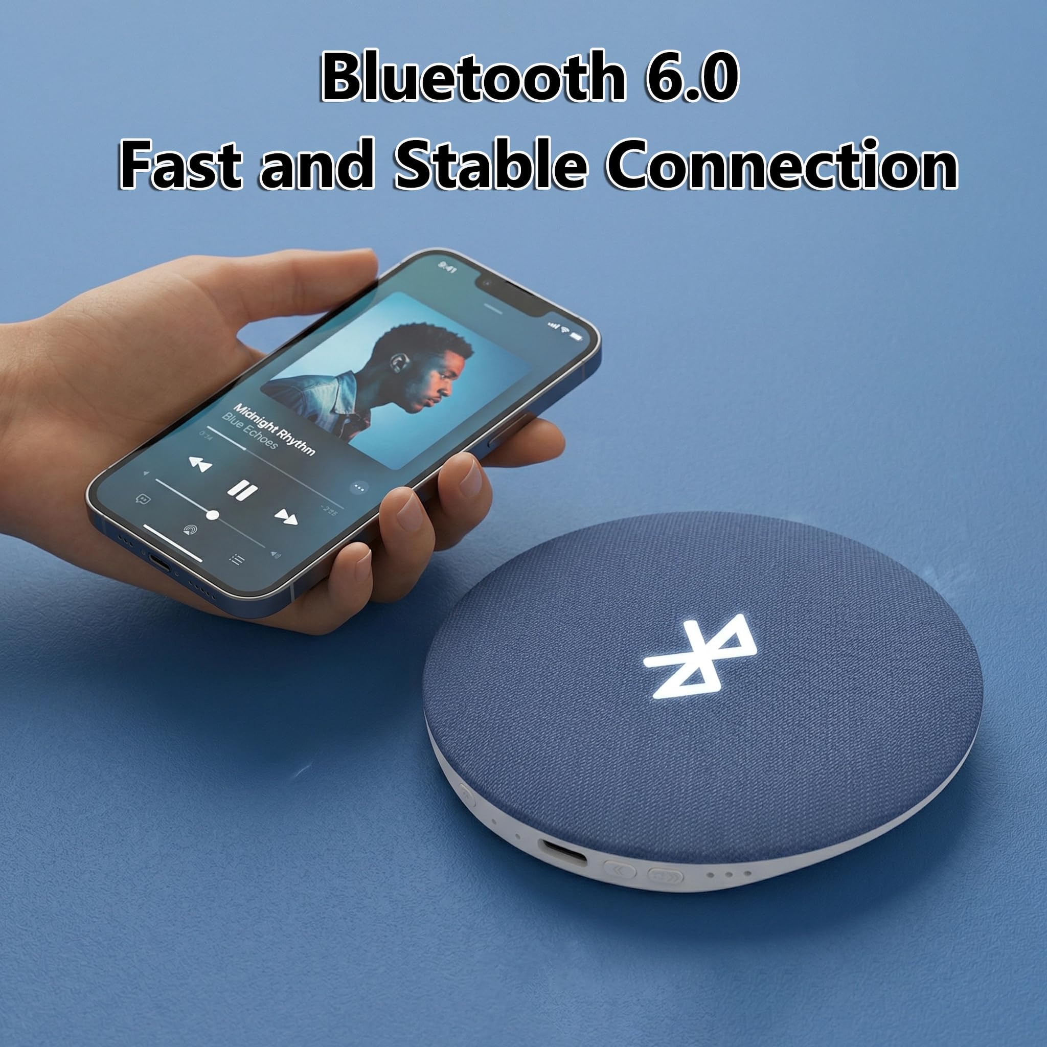 Pillow Speaker for Sleeping, Bluetooth 5.4 Under Pillow Speaker with White Noise, 20 Hour Battery, 30/60/90 Min Timer & Private Sound, Ultra-Thin & Portable for Side Sleepers, Insomnia & Travel (1PCS) — view 5