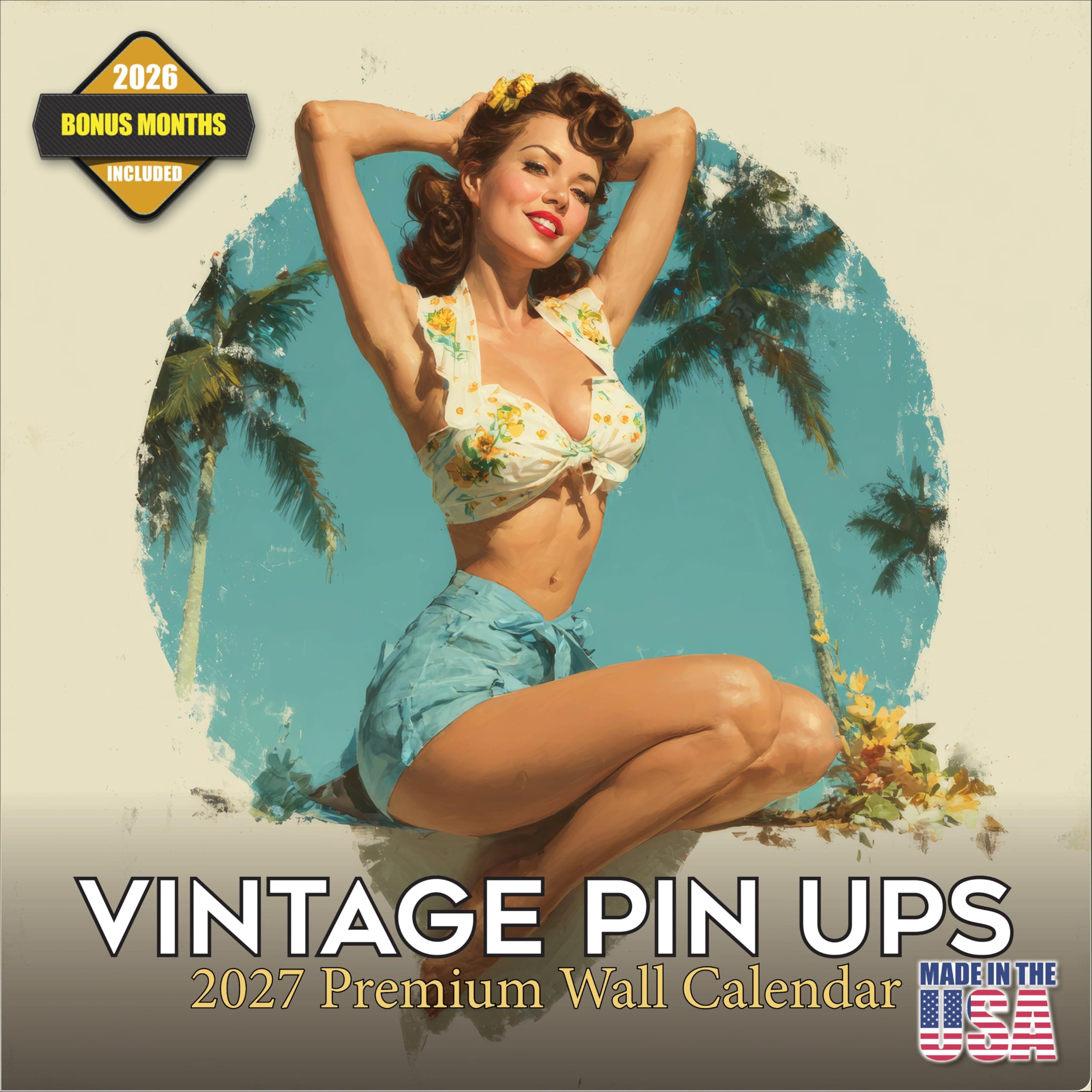 2025 2026 Vintage Pin Ups Calendar - Sexy Model Planner - 12 x 24