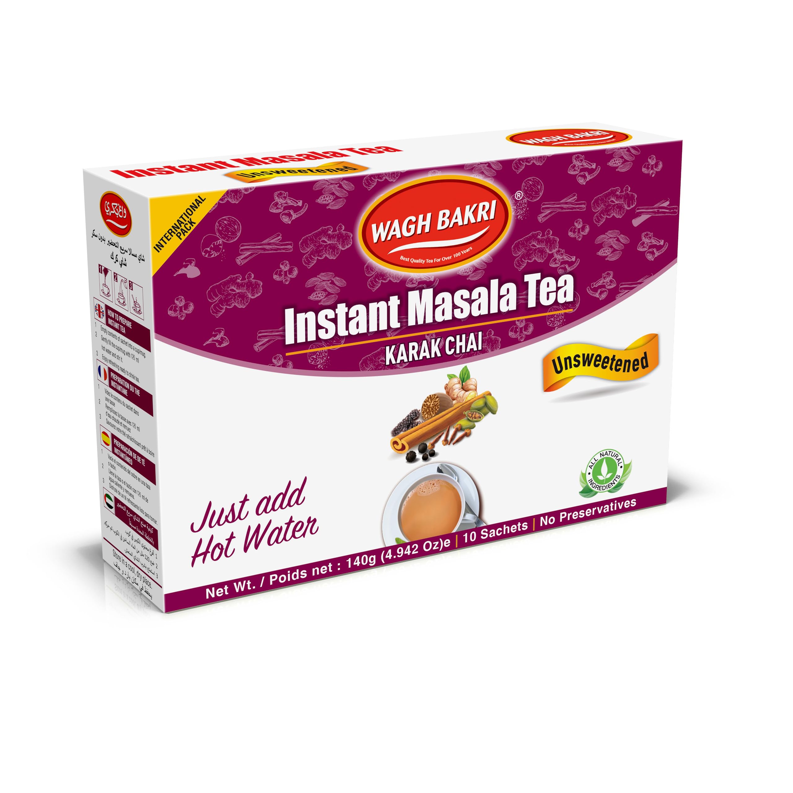 Wagh Bakri Instant Masala Tea Karak Chai 140g