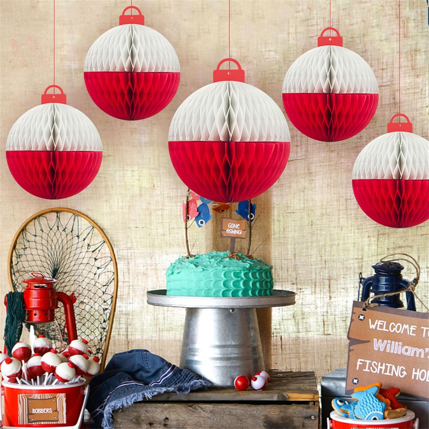 PANGBOER 10個 エレガントな紙球装飾 釣りテーマパーティー テーブルセンターピースと天井吊り下げサイン