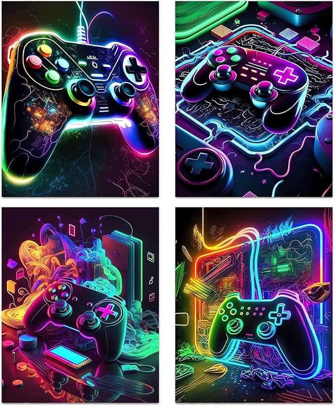 Amazon.com: NIIORE Gaming Art Posters for Boys Room Decor, Gamer Wall ...