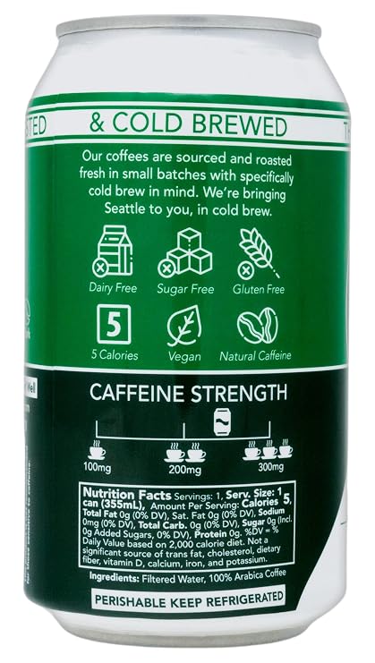 Seattle Strong Bright Nitro Cold Brew Coffee, 12 fl oz