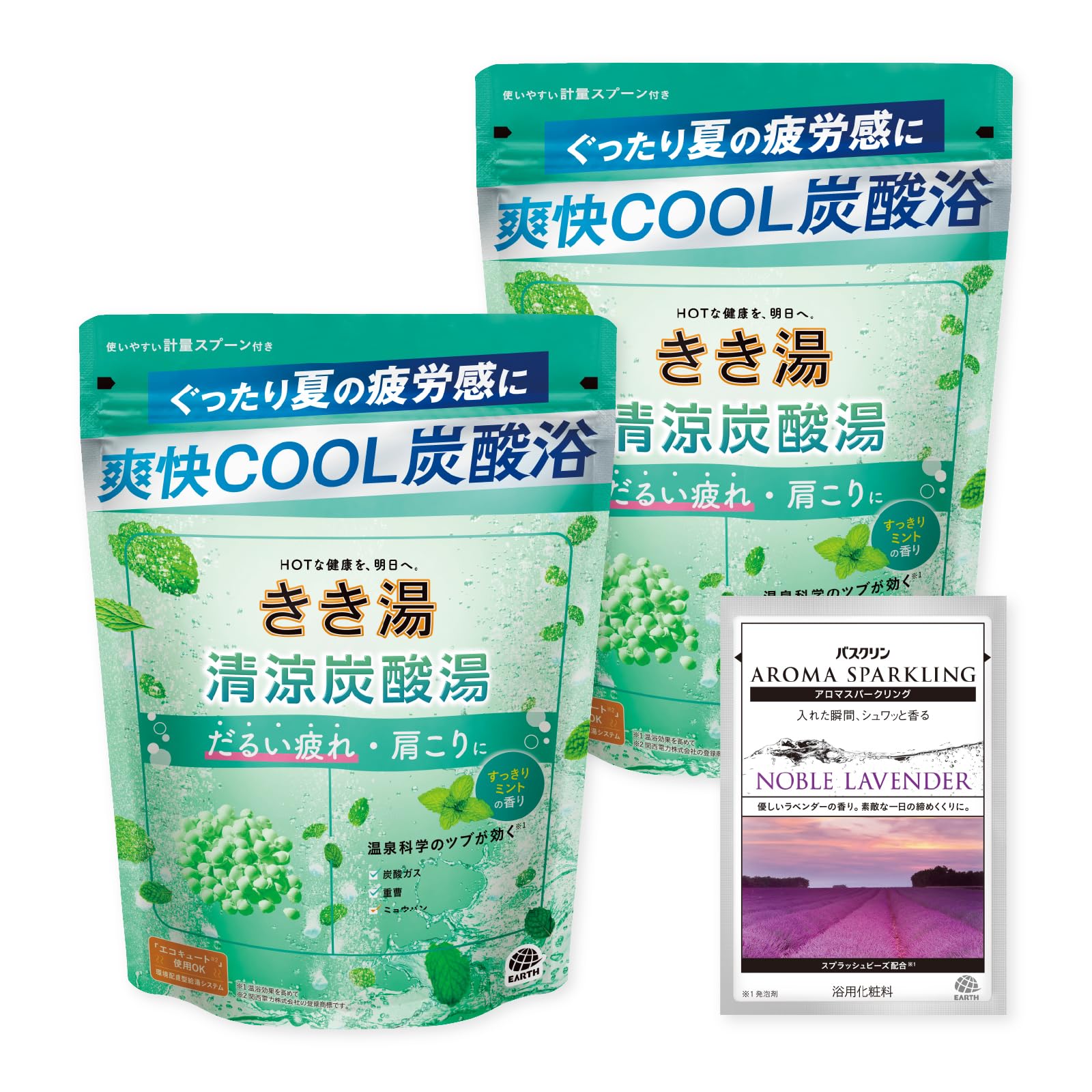 Amazon | きき湯 清涼炭酸湯 [医薬部外品] バスクリン 360g×2個(分包1