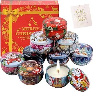 TEPENAR Christmas Scented Candles Set for Women | 9 Pack 2.5 Oz Aromatherapy Candles Gift Set for Anxiety and Stress, Natural Soy Wax Portable Candles for Xmas,Birthday,Thanksgiving,Mother\\\'s Day