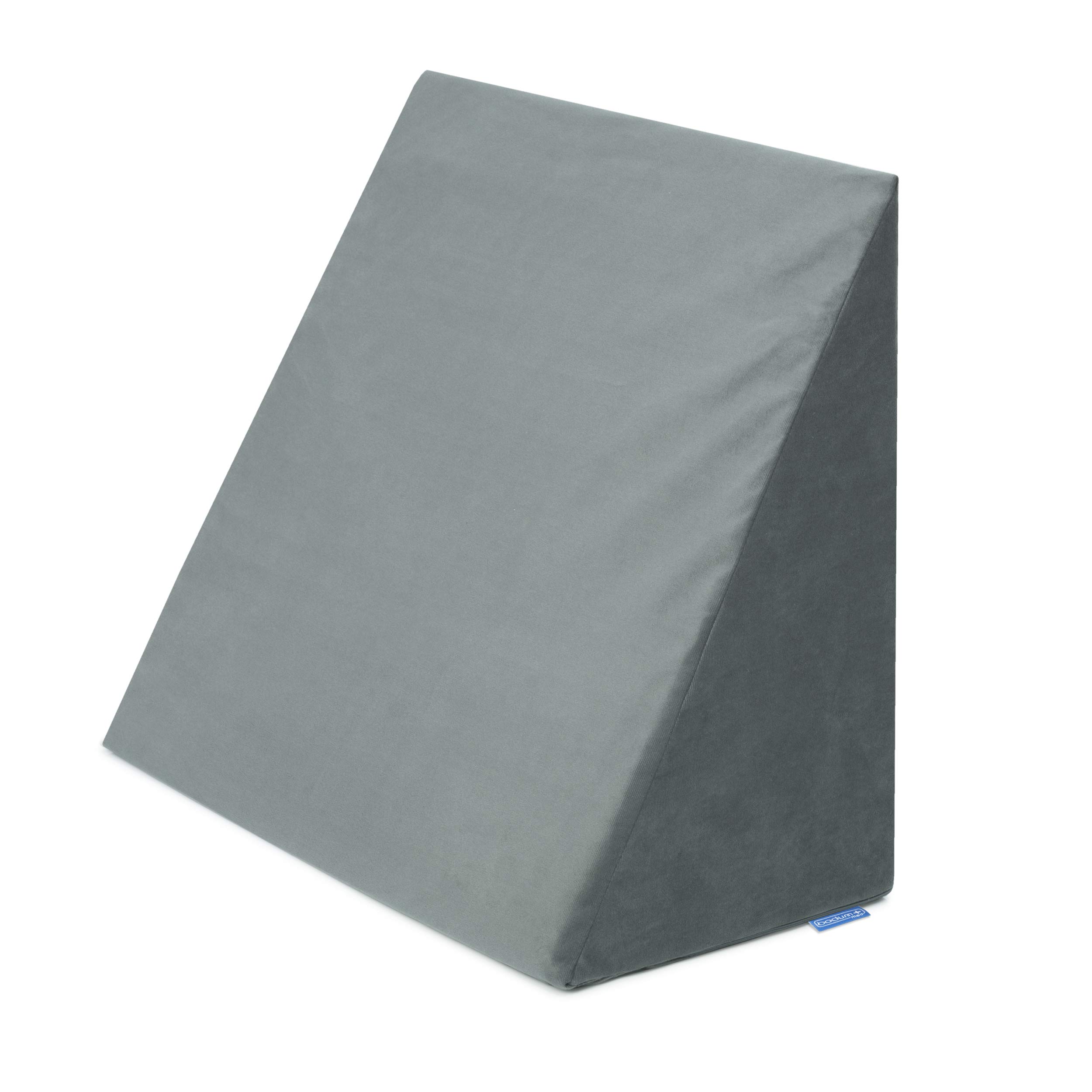 Badum - Cuscino per La Schiena - Cuscino A Cuneo per Letto - 60x50x30 Cm - con Strato di Memory Foam, Rivestimento Sfoderabile E Lavabile - Cuneo per Materasso, Cuscino Ergonomico - Grigio