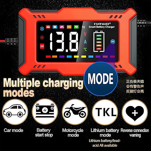 Miniatura 3 de LiFePO4 (14.6-29.2 V)Cargador de batería de plomo ácido Cargador inteligente de batería de 12 V 6 A Mantenedor de batería automotriz Desulfatador