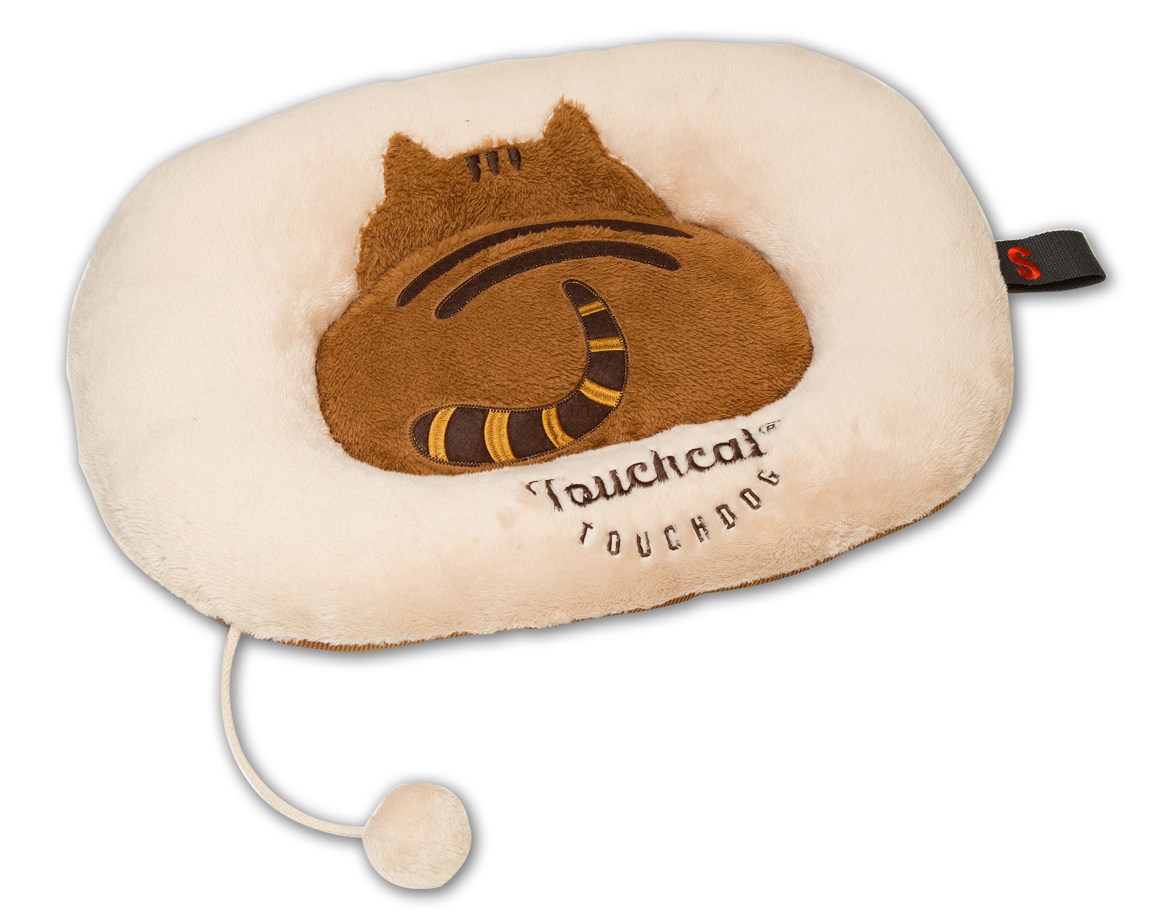 Pet Life Touchcat Exquisite Premium Ultra-Plush Comfortable Soft Cotton Designer Cat Bed Lounger or Pet Mat with Built-in Pom-Pom Cat Toy