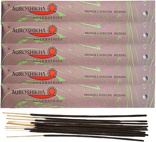 Miniatura 3 de Auroshikha - 10 varillas de incienso de lavanda francesa 10 paquetes total de 100 palos